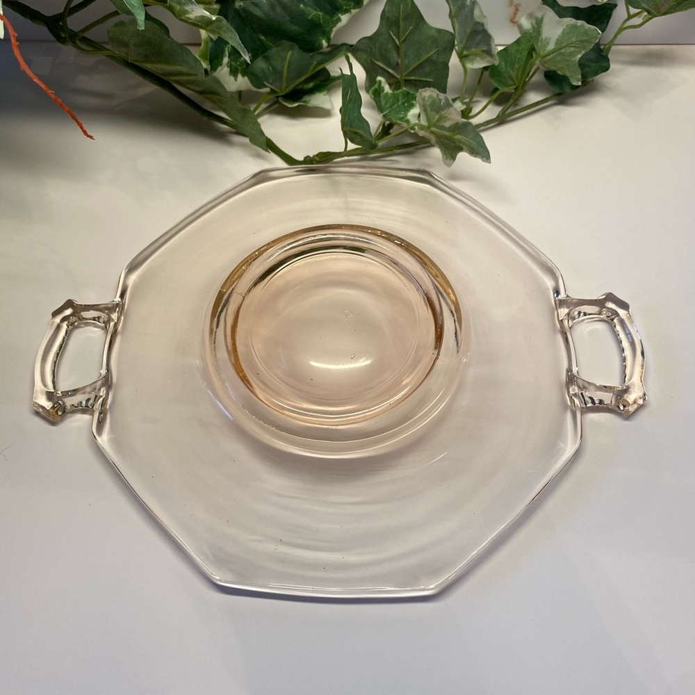 🪷Blush Pink Depression Glass Footed Dish with Handles - Picture 6 of 14